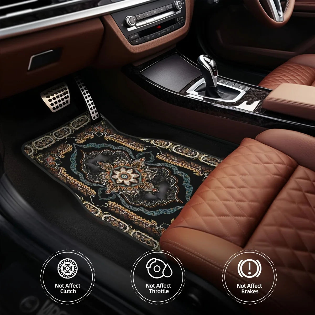 4 Pcs Car Floor Mats Bohemian Pattern