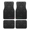 Gothic Black Skull 4PCS Crystal Velvet Car Floor Mat
