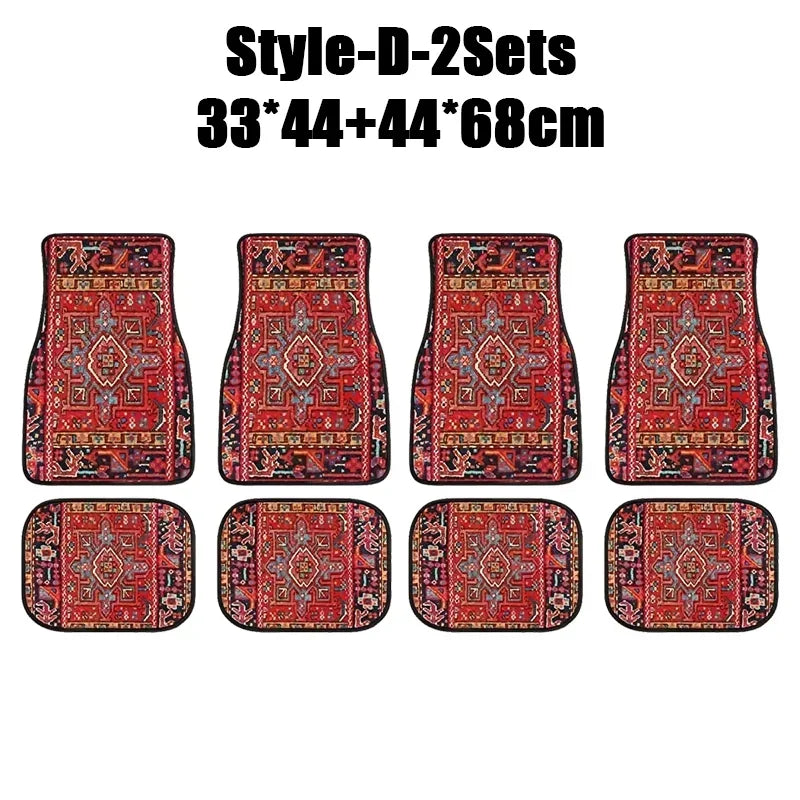 Antique Oriental Turkish Persian Carpet Car Floor Mats 4-Piece