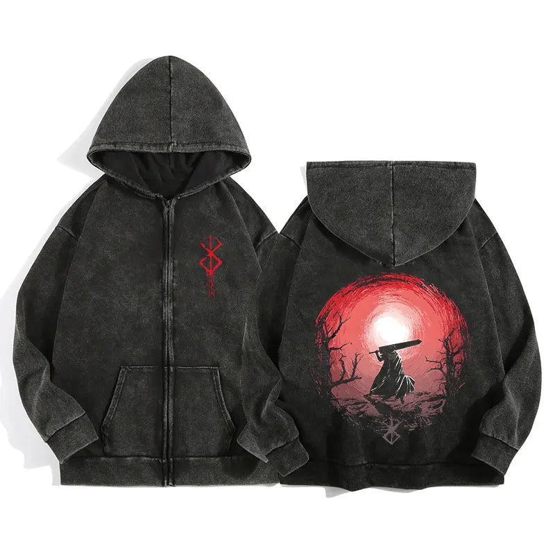 Berserk Wash Zip Up Hoodie