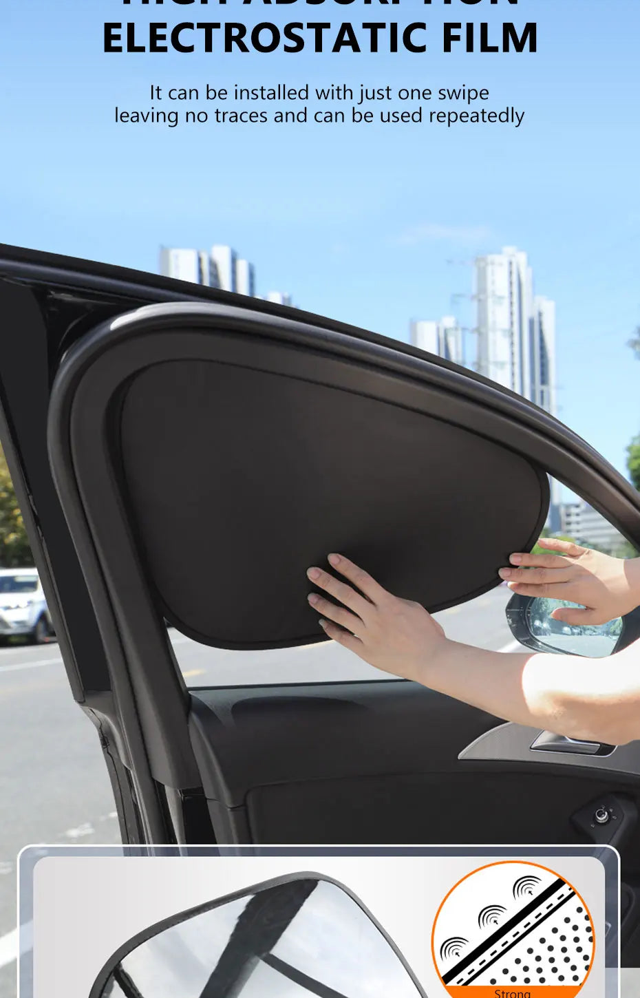 SEAMETAL Car Side Window Sunshade Protection  UV Blocking