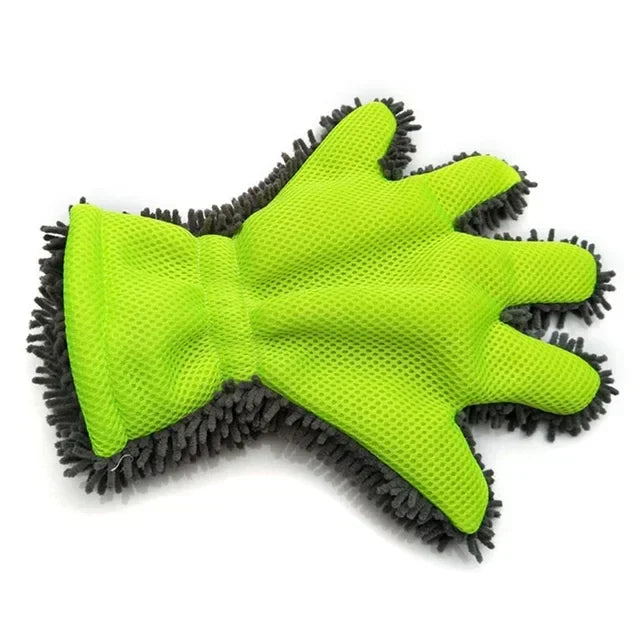 5-Finger Soft Car Washing Gloves – Cleaning Brush for Car & Motorcycle
