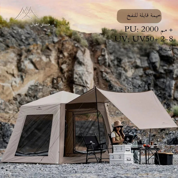 MOUNTAINHIKER Outdoor Inflatable Camping Tent – Quick Setup (2–8 Persons) - Outdoor Gear - Droppi UAE