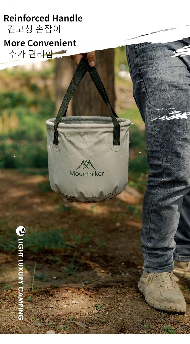 MOUNTAINHIKER Outdoor Foldable 10L Round Bucket Storage Bag