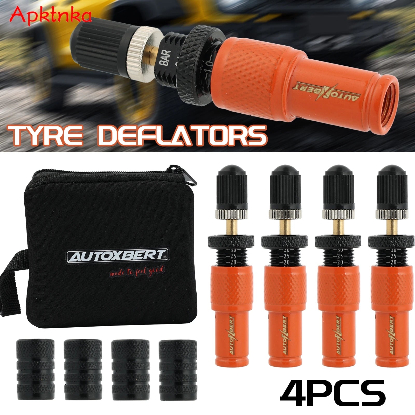 Adjustable Auto-Stop Tire Deflator Valve Kit