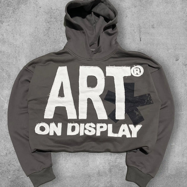 Harajuku Geometric Embroidery  Hoodies