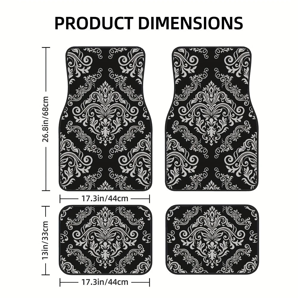4 Pcs Car Floor Mats Bohemian Pattern