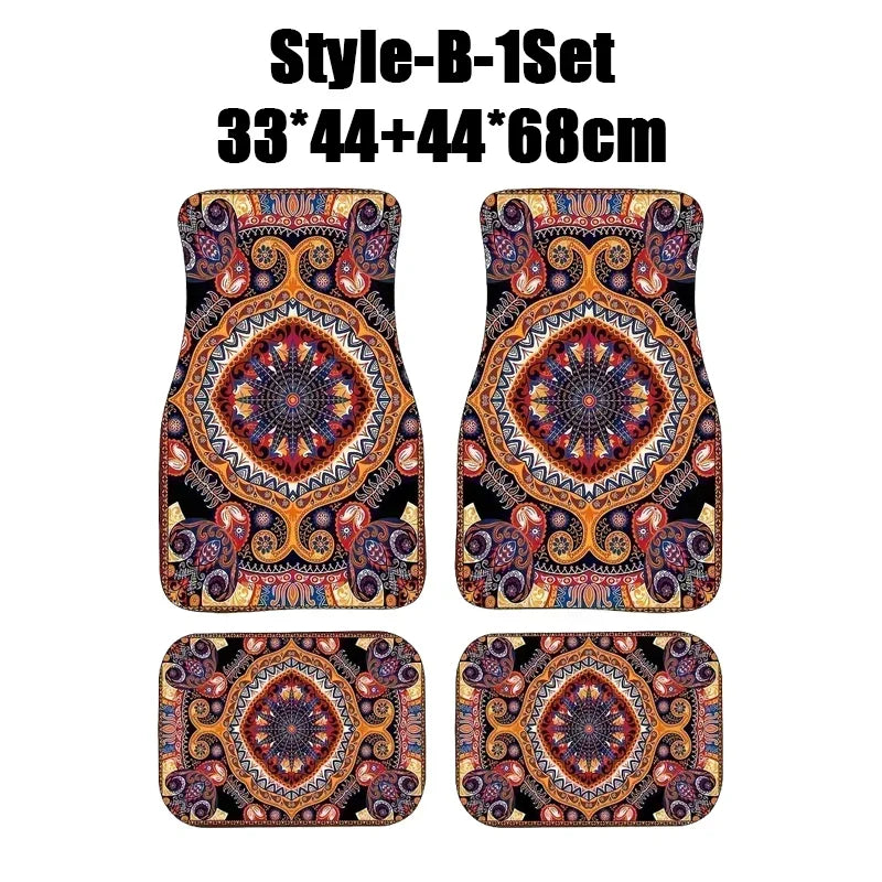 Antique Oriental Turkish Persian Carpet Car Floor Mats 4-Piece