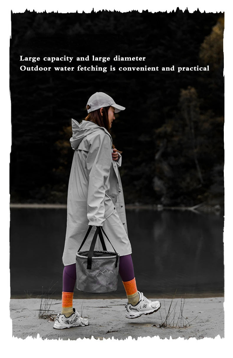 MOUNTAINHIKER Outdoor Foldable 10L Round Bucket Storage Bag