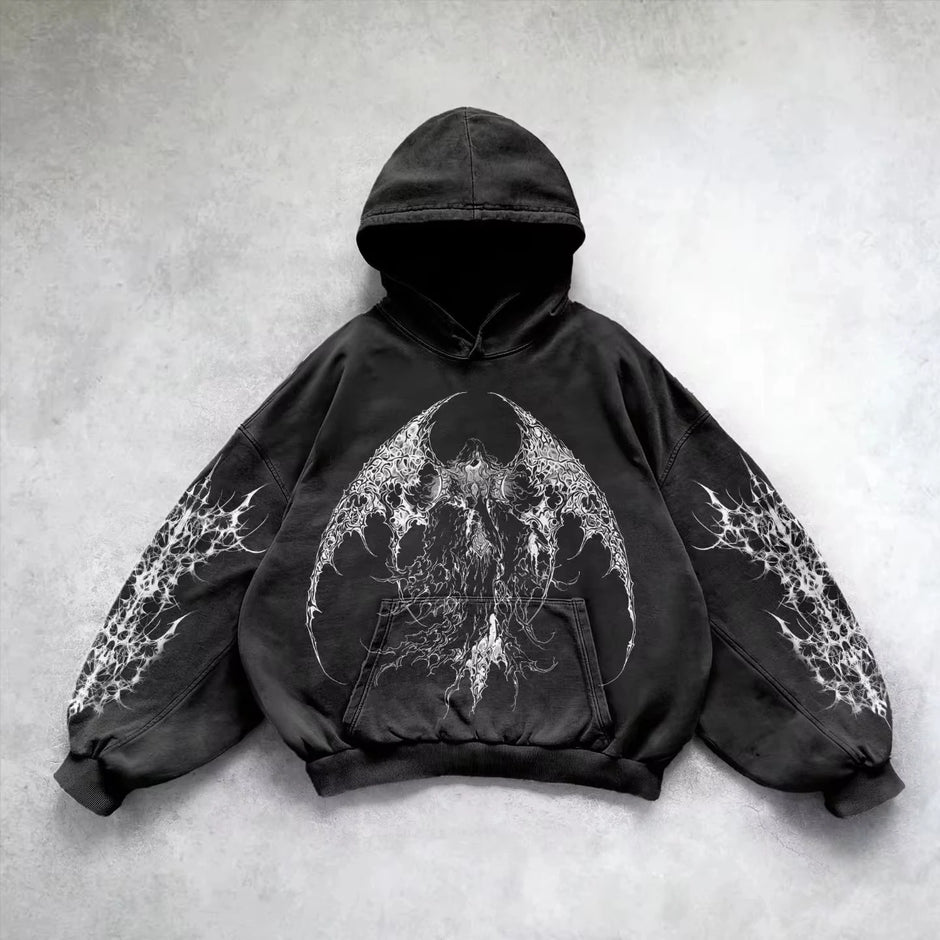 Retro Gothic Graphic Hoodie