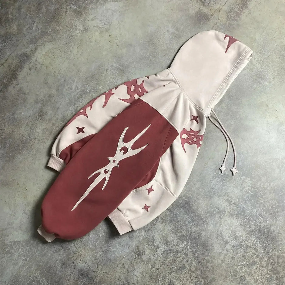 Harajuku Geometric Embroidery  Hoodies