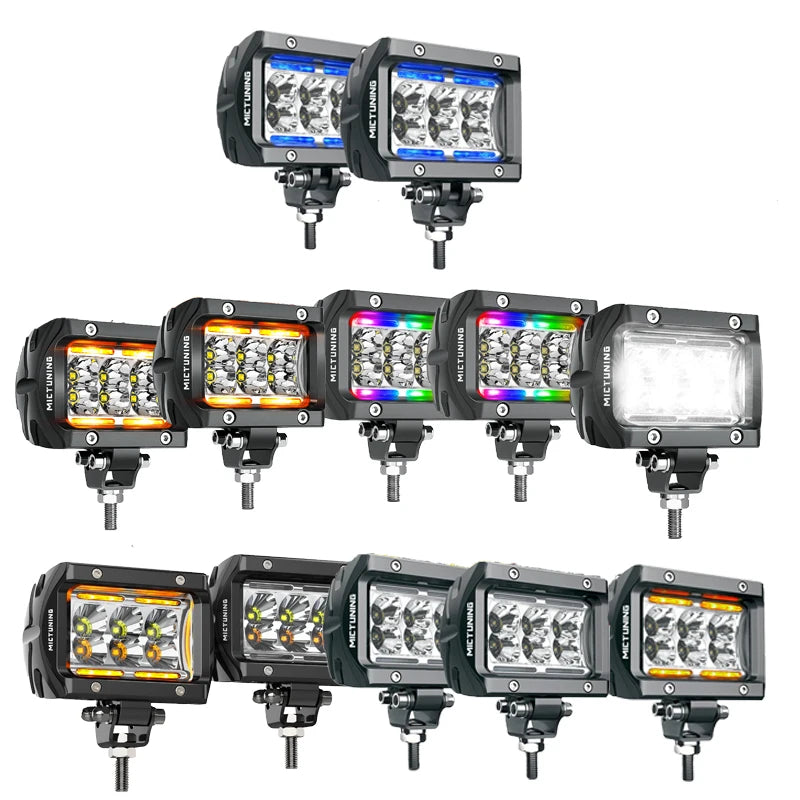 MICTUNING 2PCS LED Waterproof Off Road Lights