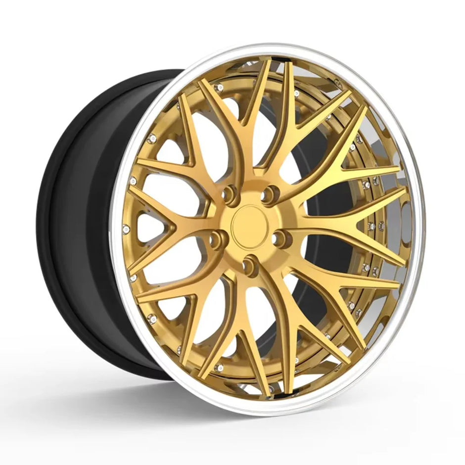 GVICHN Custom Silver 3 Piece Forged Wheels