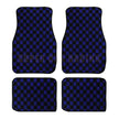 4pcs Floor Mats Checkered Front Rear Carpets Floor Mats Auto Interior