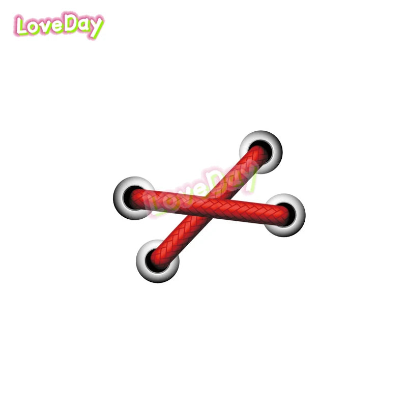 Shoelaces Car Sticker 3D Simulation Patch