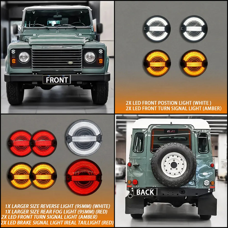 10PCs/Kit Smoke Lens  Upgrade Kit For Land Rover Defender 1990-2016