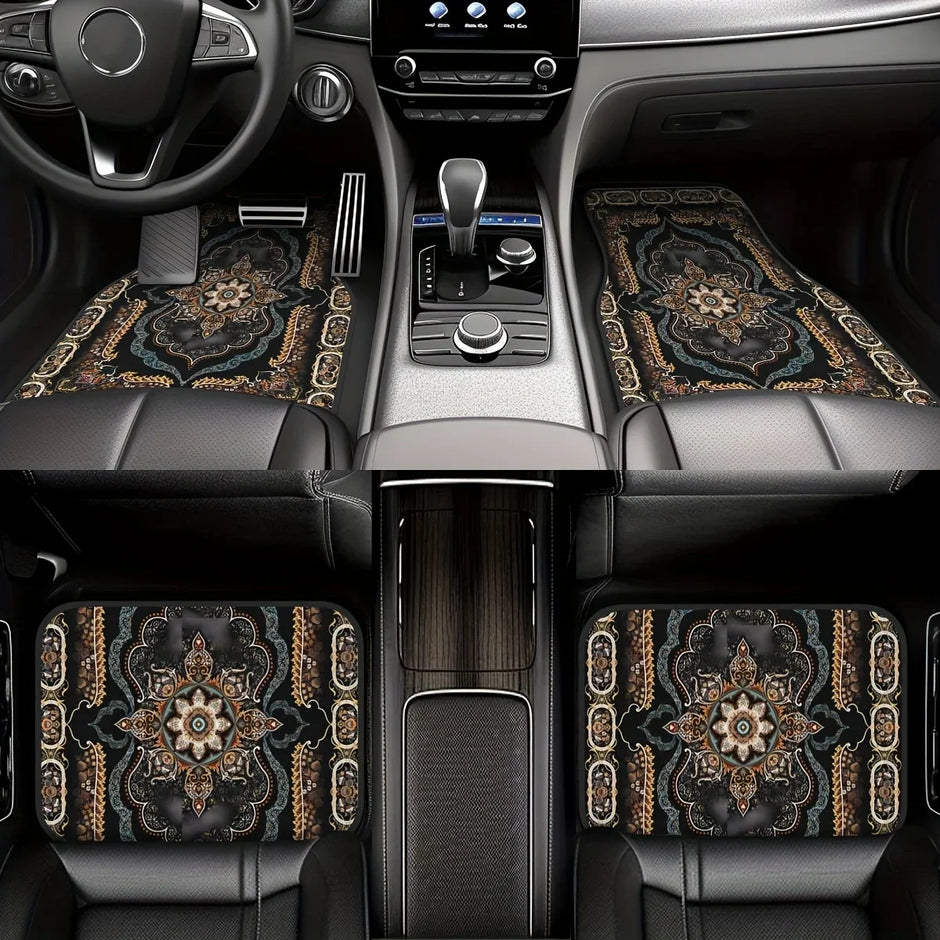 4 Pcs Car Floor Mats Bohemian Pattern