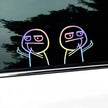 2PCS Car Stickers Middle Finger Motorcycle Helmet D2