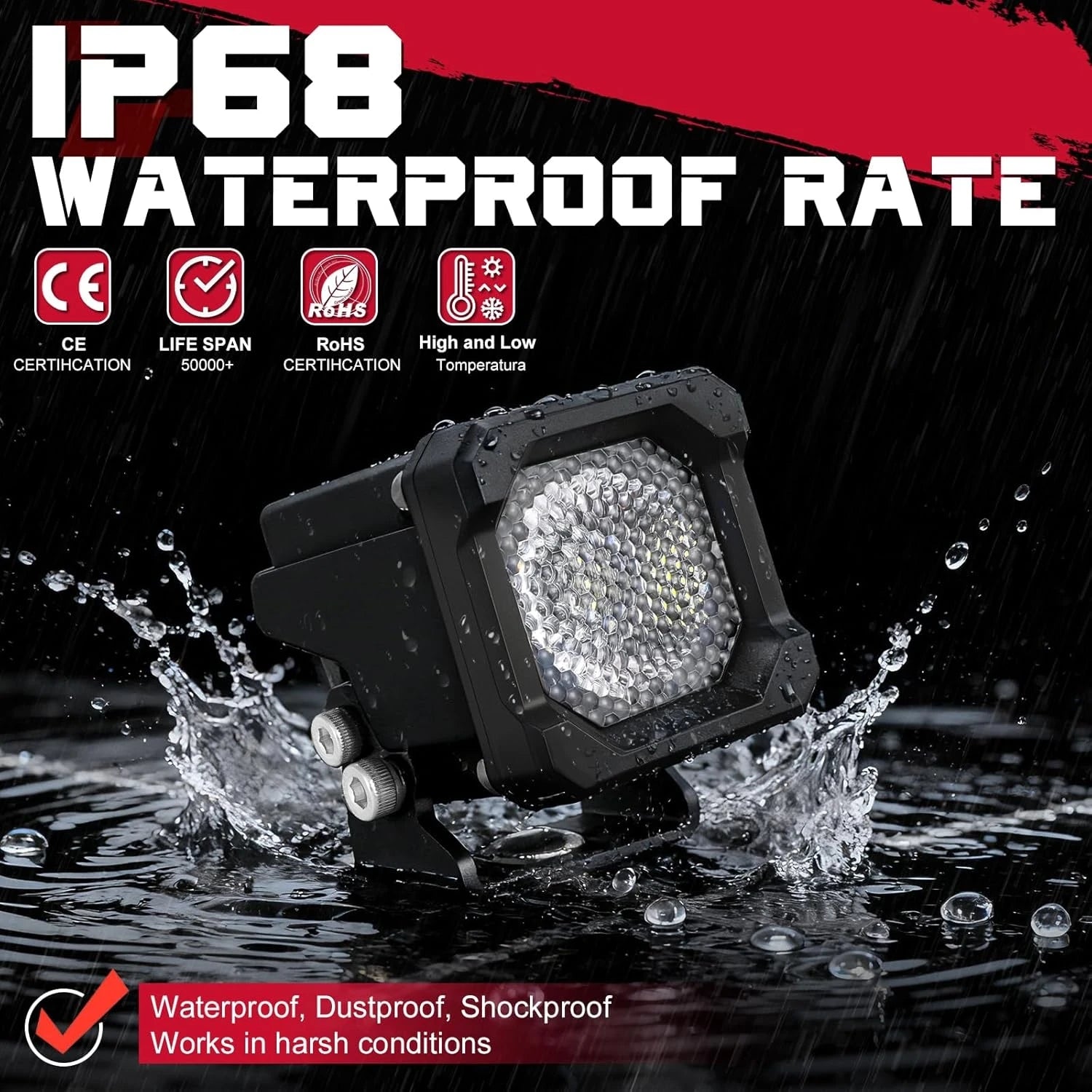 Pair 2 LED Fog Driving 4x4 Off Road Lights