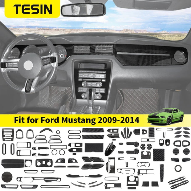Carbon Fiber Interior & Exterior Decoration Stickers for Ford Mustang (2009–2014)
