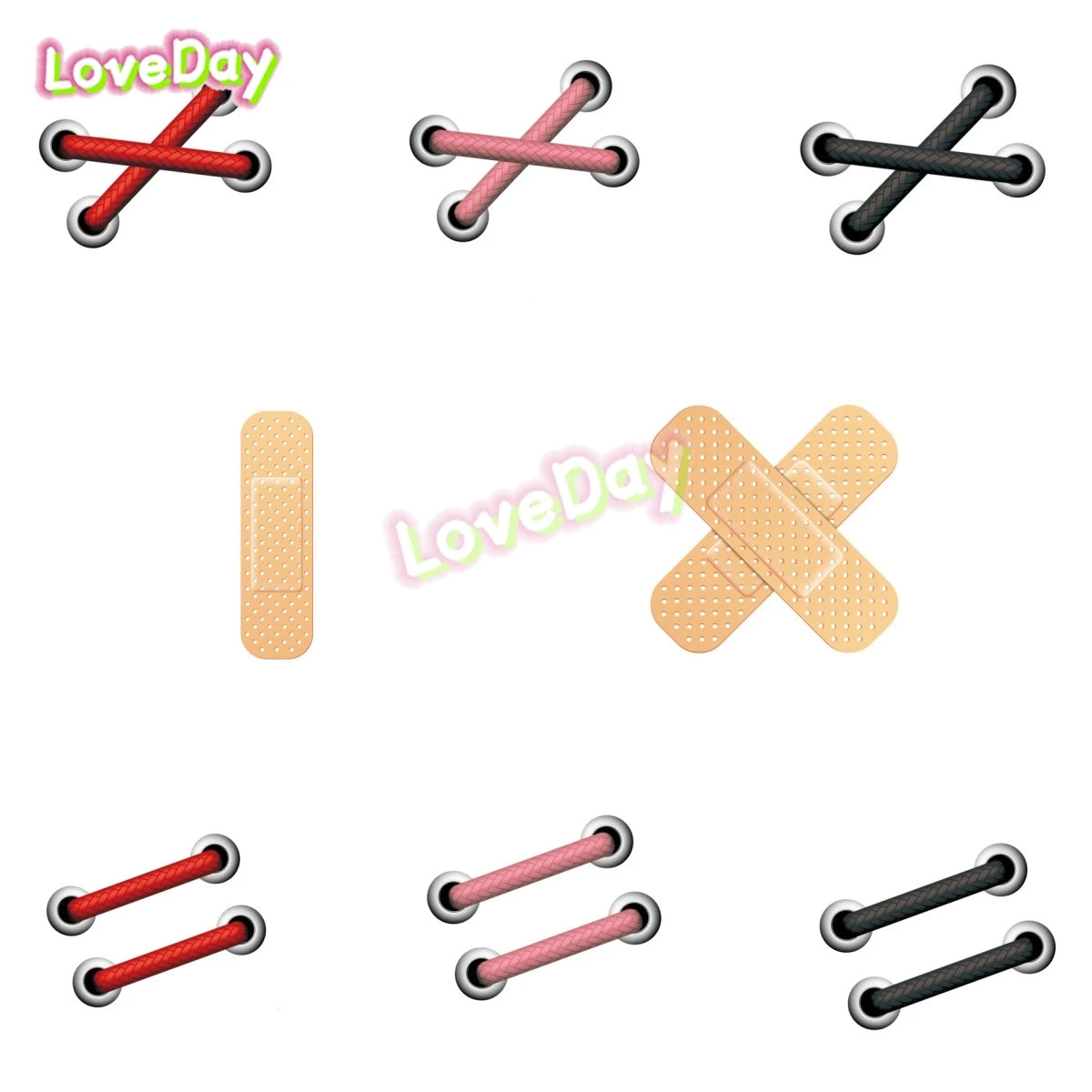 Shoelaces Car Sticker 3D Simulation Patch