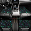 Gothic Black Skull 4PCS Crystal Velvet Car Floor Mat