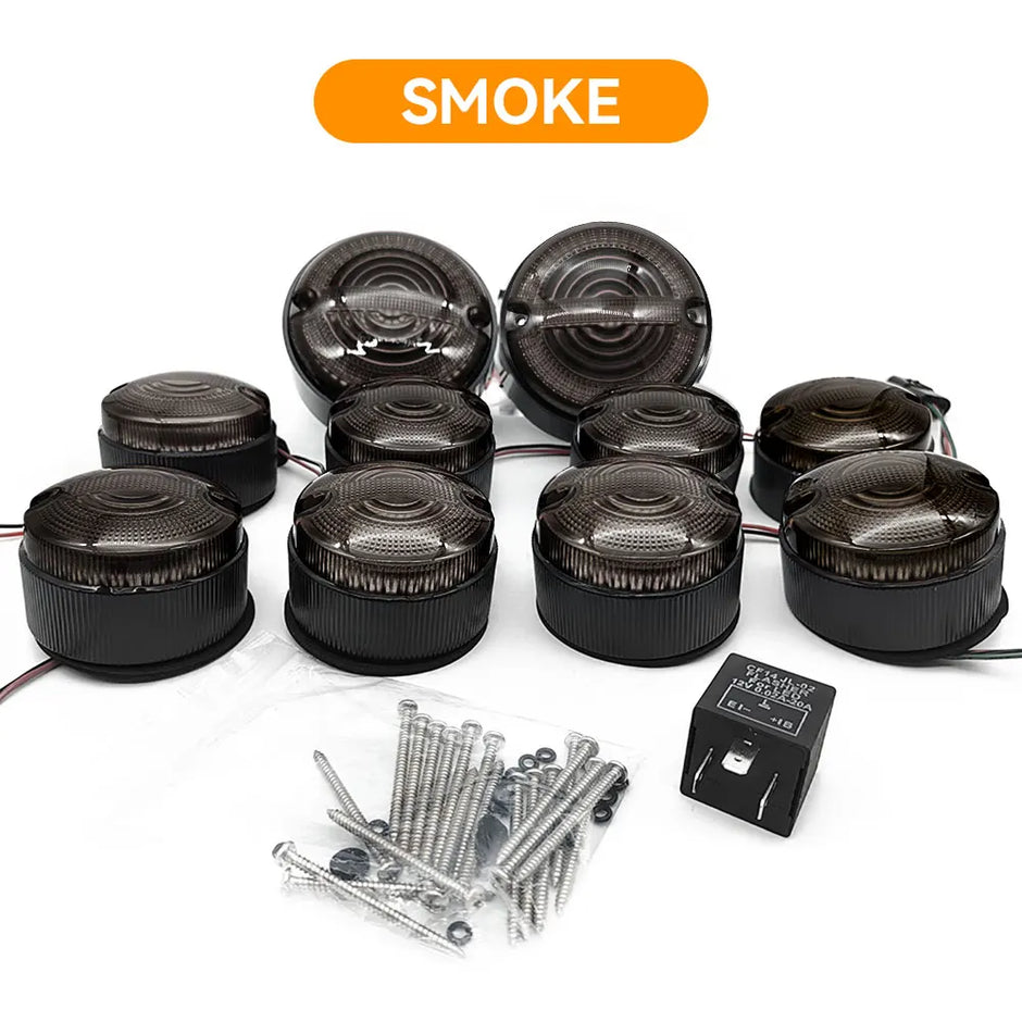 10PCs/Kit Smoke Lens  Upgrade Kit For Land Rover Defender 1990-2016