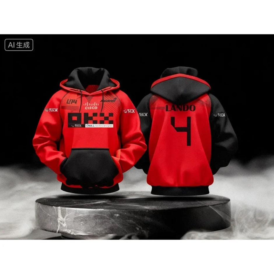 Lando Norris NO.4 2025 new racing style long sleeved hooded sweatshirt