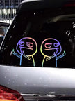 2PCS Car Stickers Middle Finger Motorcycle Helmet D2