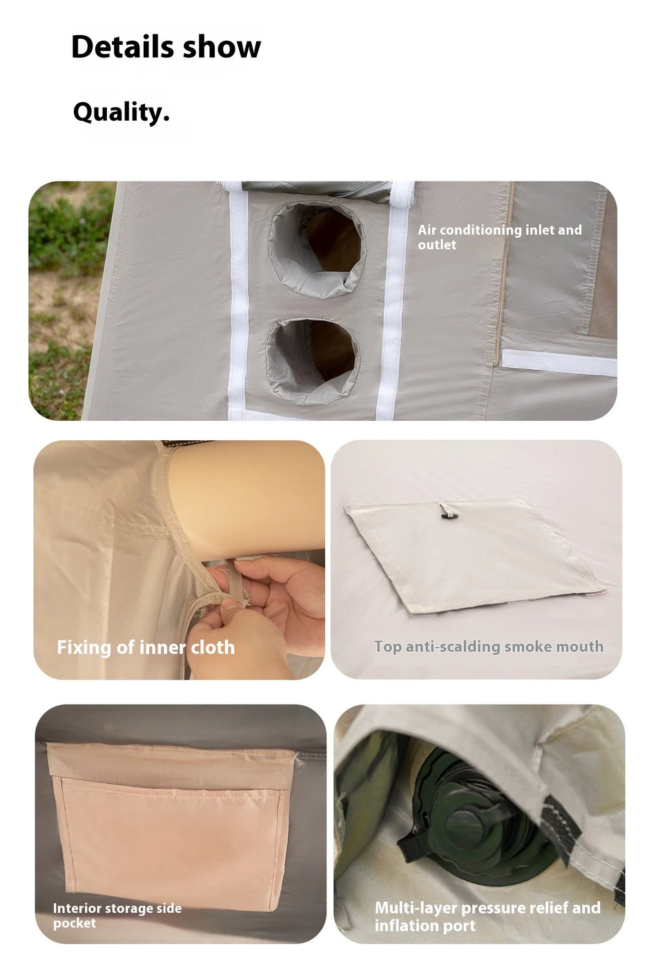 MOUNTAINHIKER Outdoor Inflatable Camping Tent – Large 5–8 Person (Hand Pump)