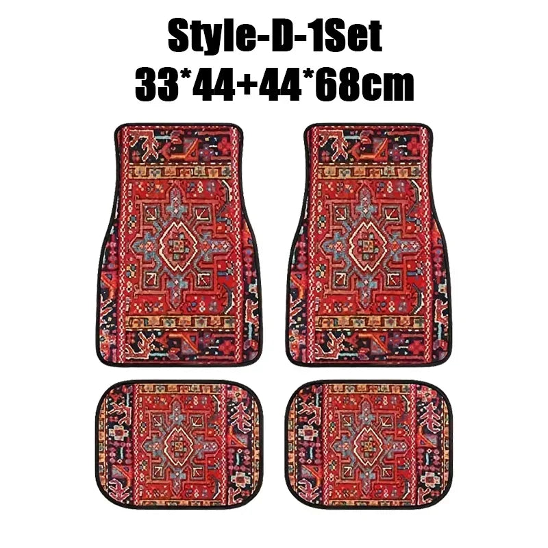 Antique Oriental Turkish Persian Carpet Car Floor Mats 4-Piece