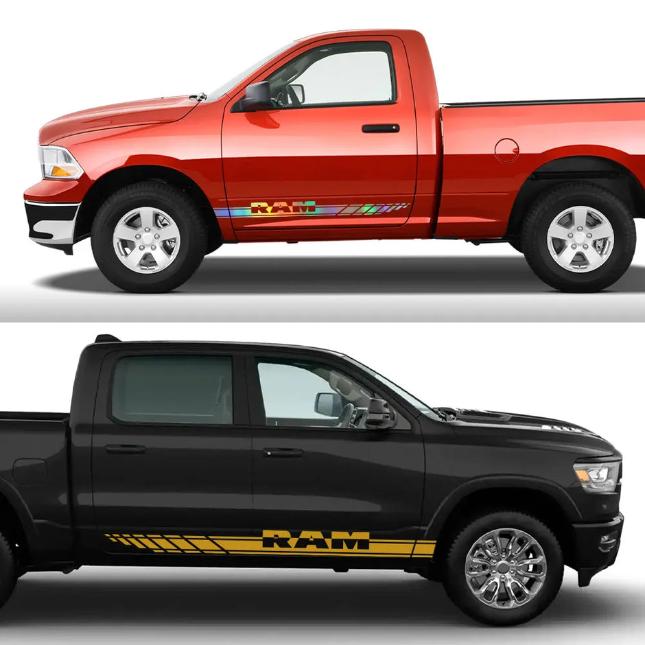 Dodge RAM 1500 2500 3500 Rebel Pickup Door Side Skirt Stickers