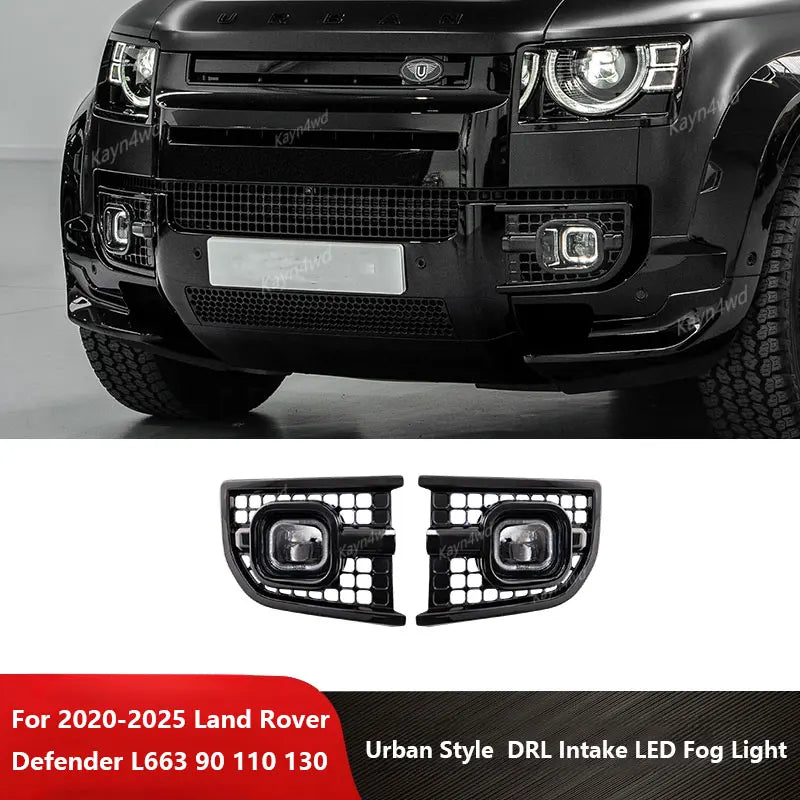 Off Road 4x4 Front Square DRL LED Fog Light Daytime Running Lamp For 2020-2025 Land Rover Defender 90 110 130