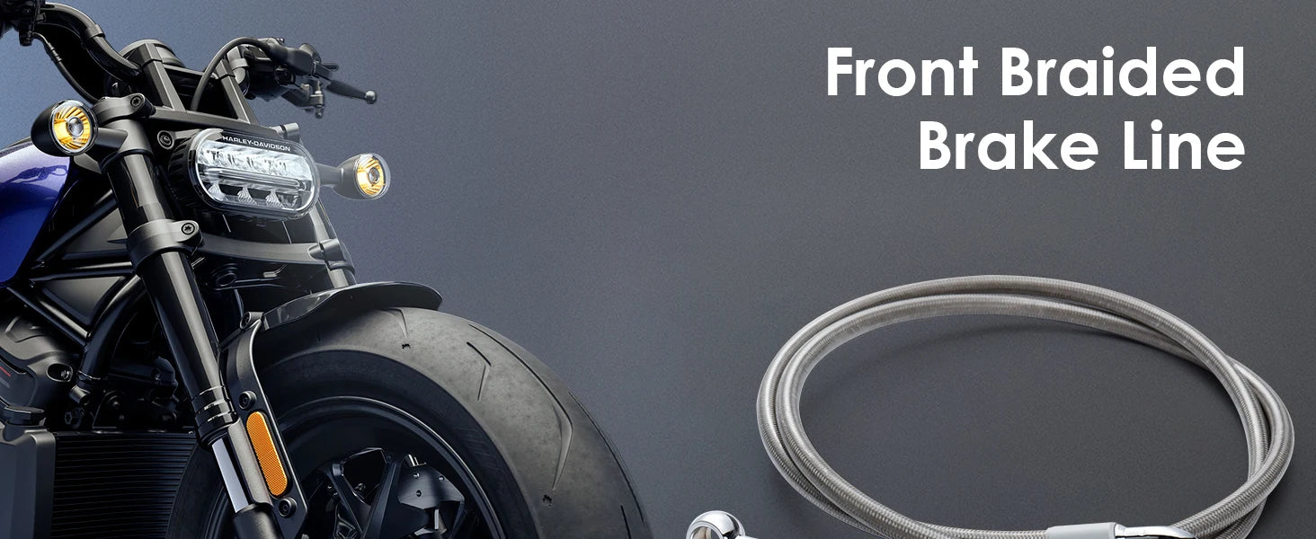 Stainless Steel Braided Brake Lines for Harley 2004-Up