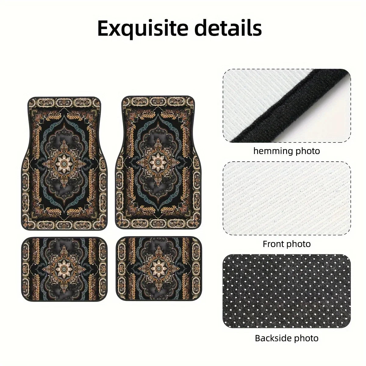 4 Pcs Car Floor Mats Bohemian Pattern