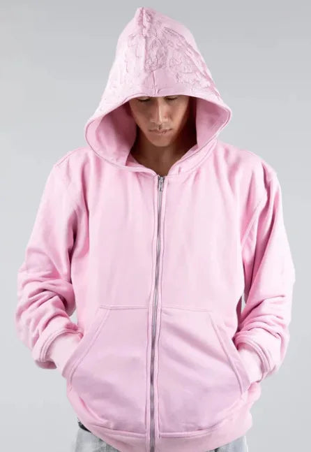 washed distressed patch hoodie