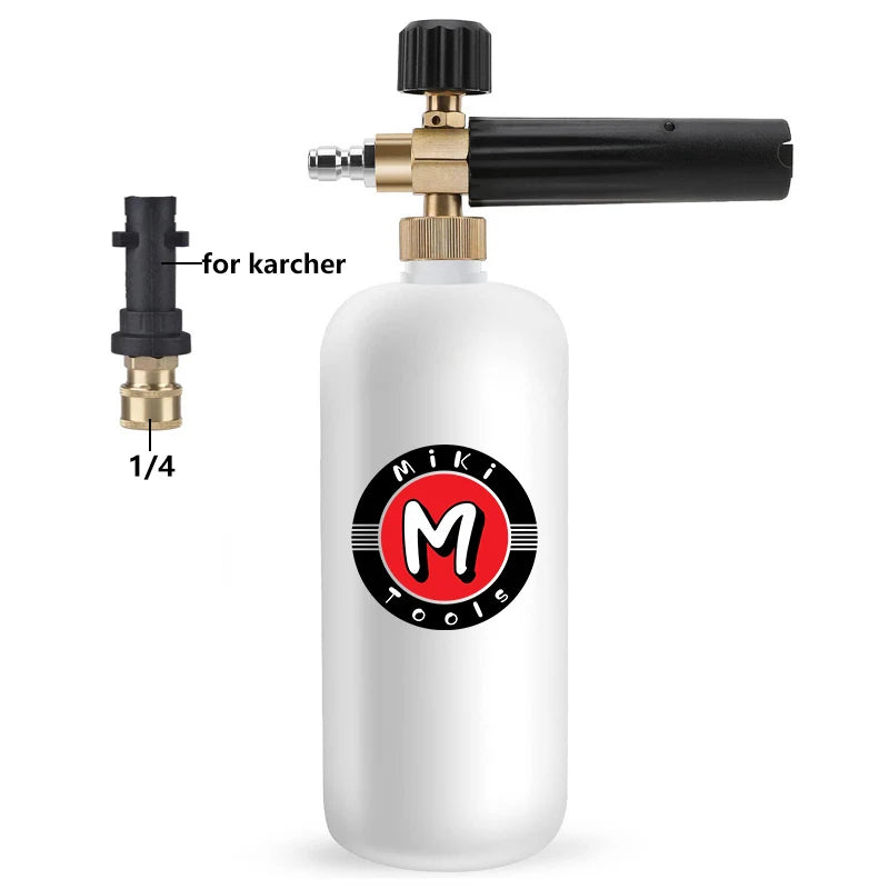 Snow Foam Cannon with 1/4 Quick Connector – Adjustable Soap Dispenser (1L)