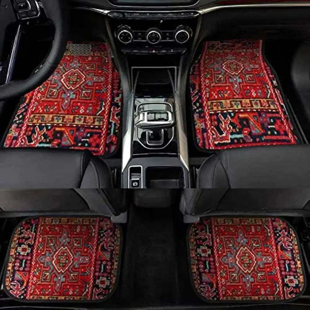 4Pcs/Set Bohemian Car Floor Mats Heavy Duty Rubber Back Car Floor Protector