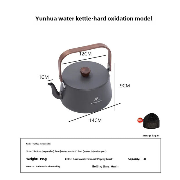 MOUNTAINHIKER Camping Kettle  Aluminum Alloy 1.1L Coffee Pot