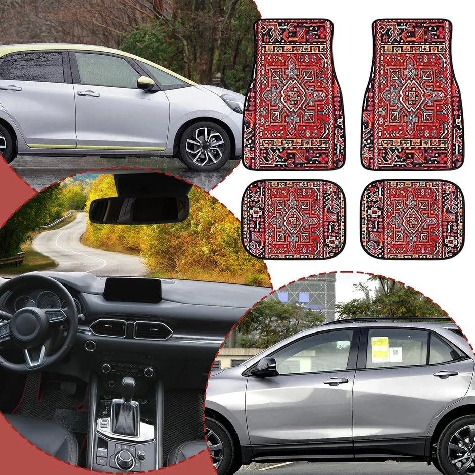 4 Pcs Car Floor Mats Bohemian Pattern
