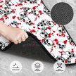 Gothic Black Skull 4PCS Crystal Velvet Car Floor Mat