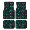 Gothic Black Skull 4PCS Crystal Velvet Car Floor Mat