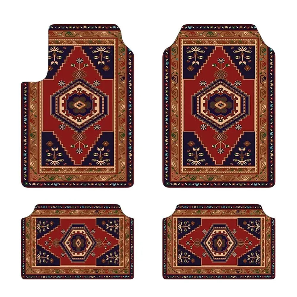 4Pcs/Set Bohemian Car Floor Mats Heavy Duty Rubber Back Car Floor Protector