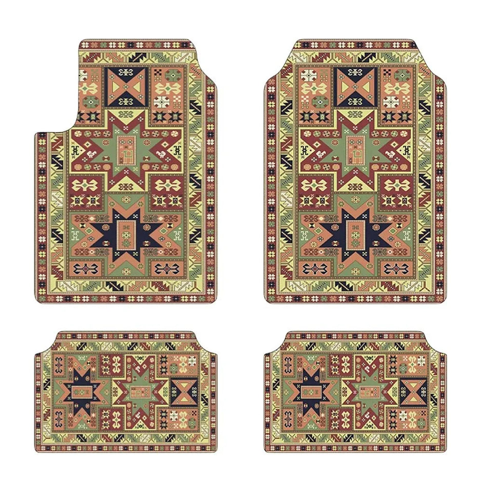 4Pcs/Set Bohemian Car Floor Mats Heavy Duty Rubber Back Car Floor Protector
