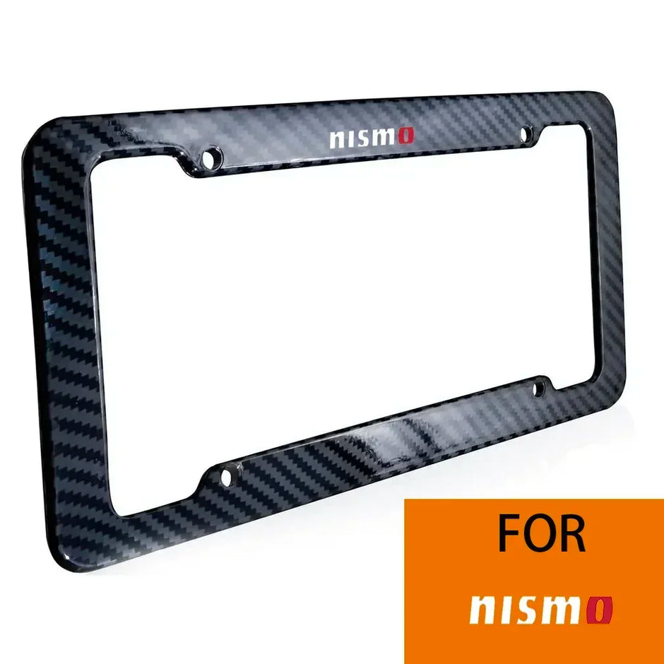 Universal Stainless Steel Carbon Fiber License Plate Frame – Nismo/Nissan Models