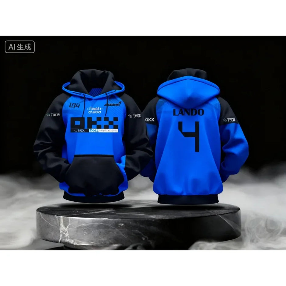 Lando Norris NO.4 2025 new racing style long sleeved hooded sweatshirt