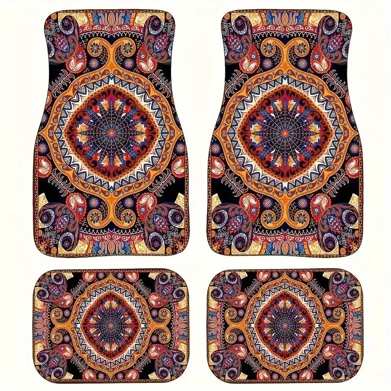 Antique Oriental Turkish Persian Carpet Car Floor Mats 4-Piece