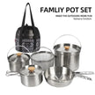 MOUNTAINHIKER A-Style Stainless Steel 5-Piece Camping Cooking Set