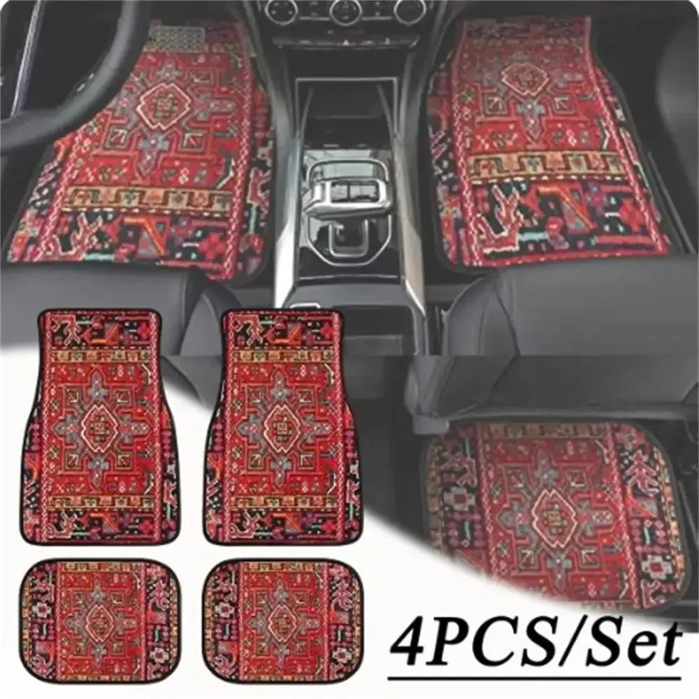 4 Pcs Car Floor Mats Bohemian Pattern