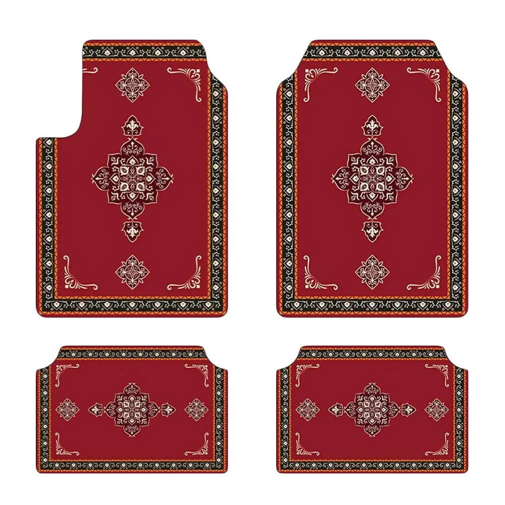 4Pcs/Set Bohemian Car Floor Mats Heavy Duty Rubber Back Car Floor Protector